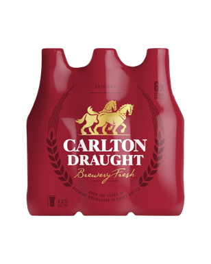 Carlton Draught Bottles 375mL x 6 Pack