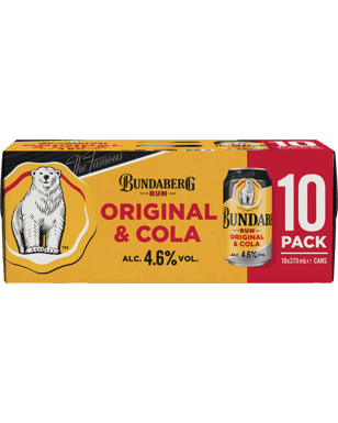 Bundaberg Original Rum & Cola 10 Pack 375mL