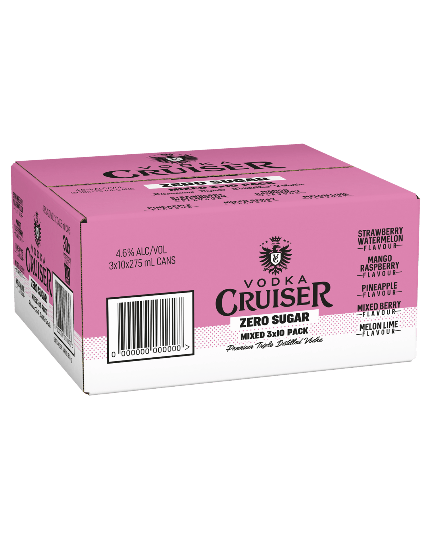 Cruiser Zero Raspberry Get Vodka Cruiser Zero Sugar Mixed 10 Pack Cans 275mL x 3 Case ...